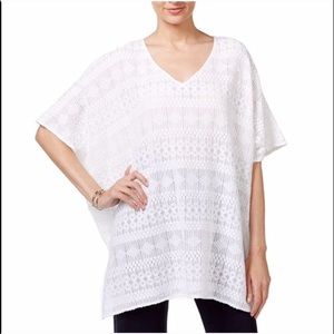 Alfani White Lace Dolman Sleeve Top